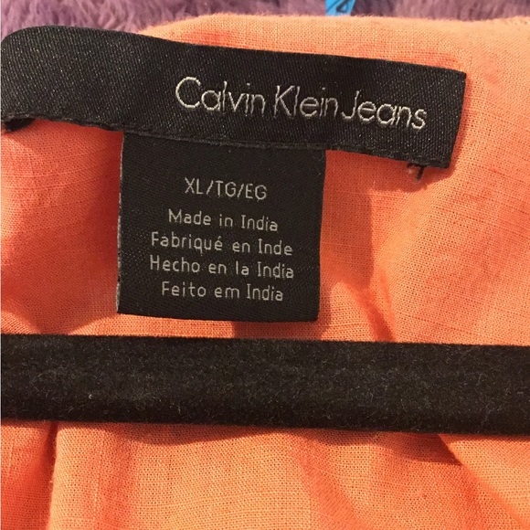 Calvin Kline Jeans Peach Short Sleeve Top- Size-XL - Picture 6 of 16